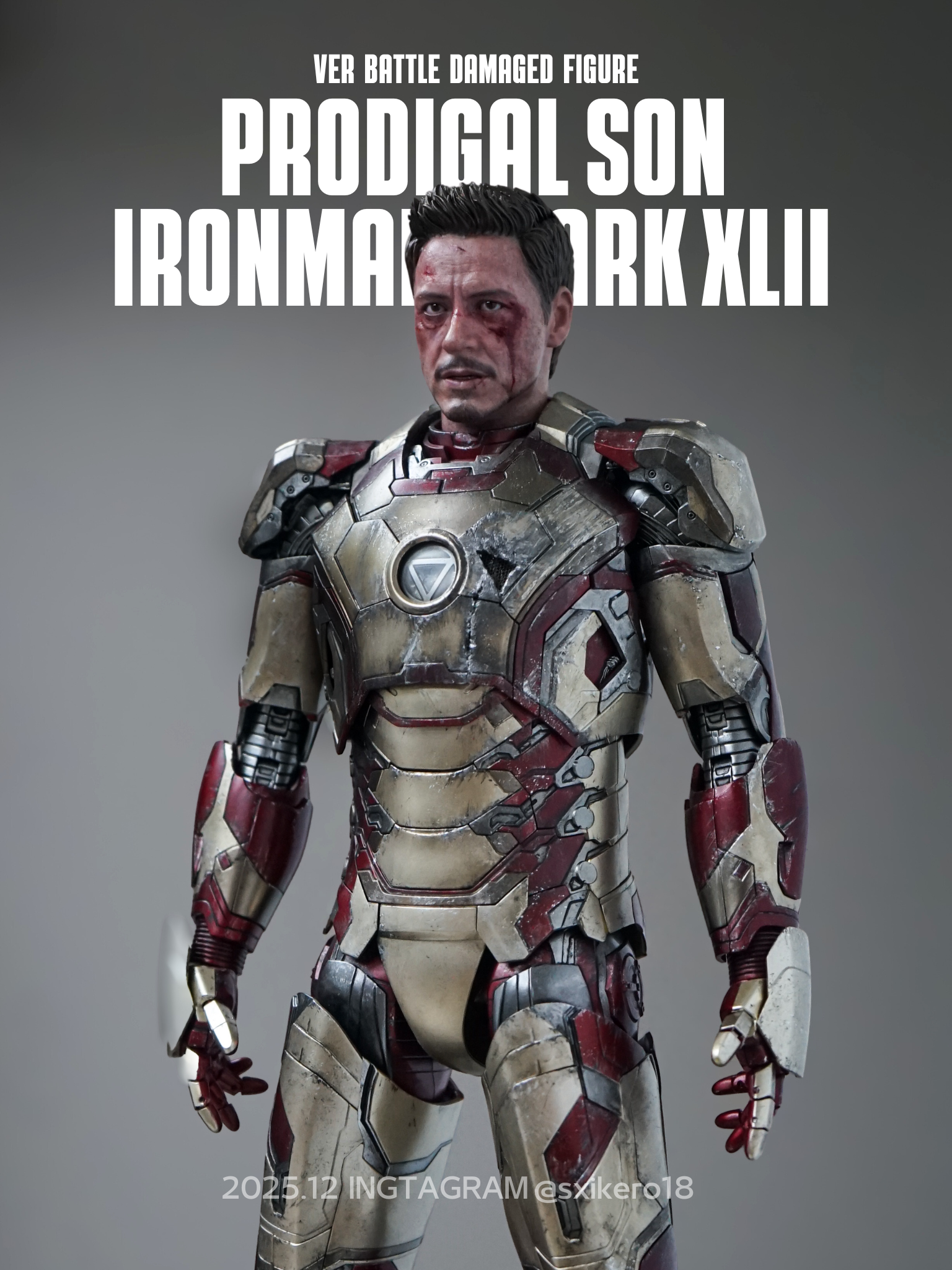 [Limited 5 set First batch] Hot toys Iron Man XLII 2.0 Repaint (Clean version) & (Movie Accurate Battle damaged version) project