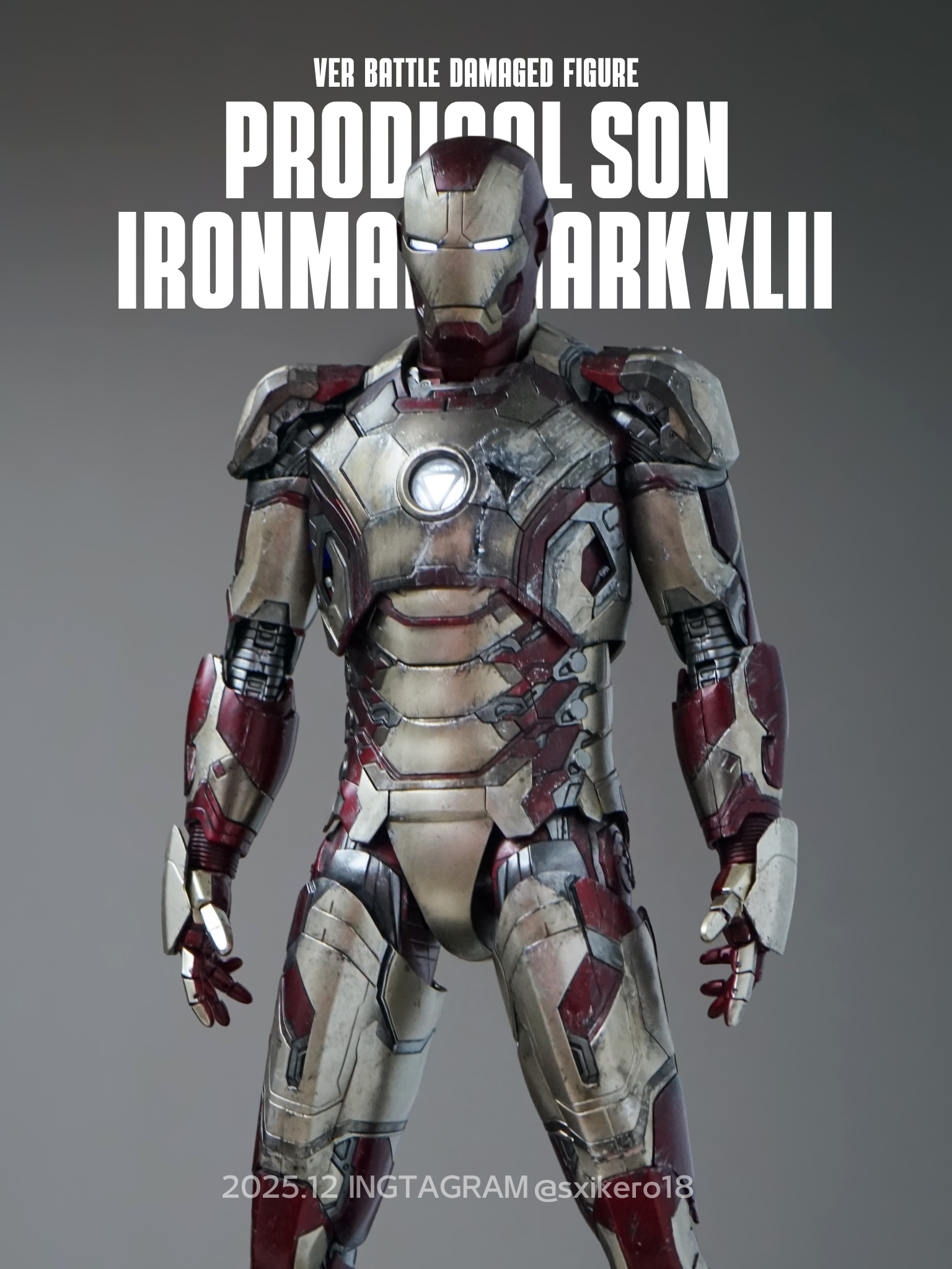 [Limited 5 set First batch] Hot toys Iron Man XLII 2.0 Repaint (Clean version) & (Movie Accurate Battle damaged version) project